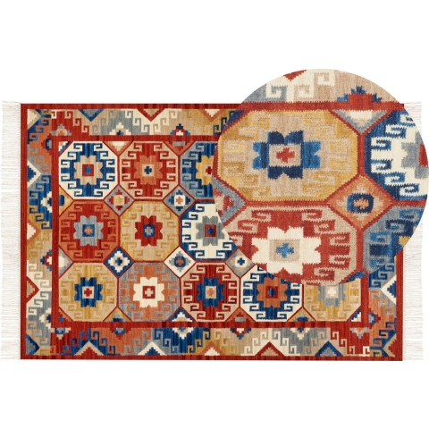 Beliani - LUSARAT - Kelim vloerkleed - Multicolor - 200 x 300 cm - Wol
