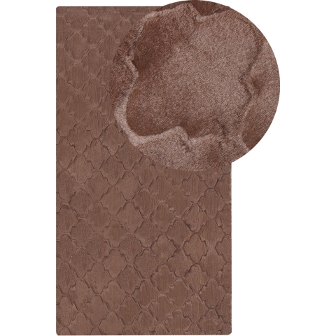 Beliani-GHARO-Hoogpolig vloerkleed-Bruin-80 x 150 cm-Polyester