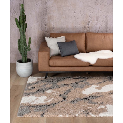 Boho&me Hoogpolig vloerkleed Marble Artisan - beige - 160x230 cm