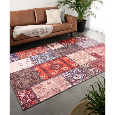 Heritaged Patchwork vloerkleed - Fade No.1 rood|multi - 305x405 cm