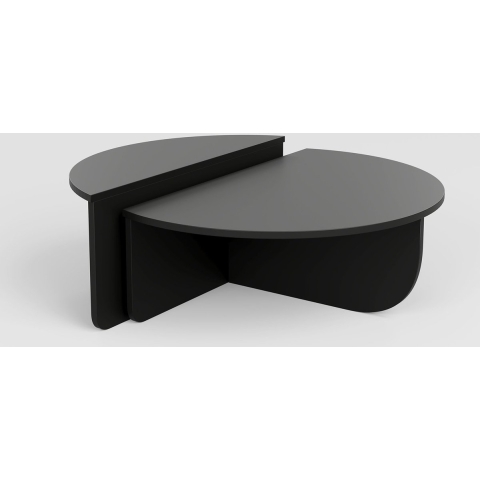 Giga Meubel - Salontafel Melamine Zwart Rond - Ø90x35cm - Podium