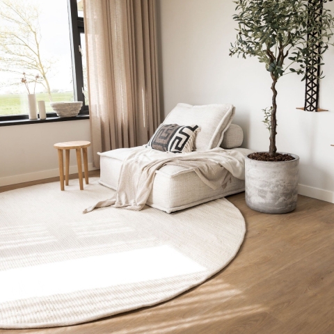 Interieur05 Rond Wollen Vloerkleed Ivoor wit Vik 240 cm (XL)