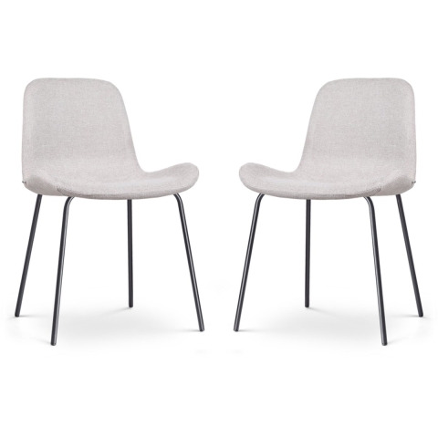 Nolon Nora-Fé Eetkamerstoelen Set van 2 - Beige - Zwarte Poten