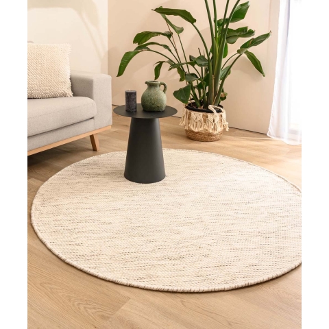 Nordic Weavers Rond wollen vloerkleed - Ulstein wit|grijs - 250 cm