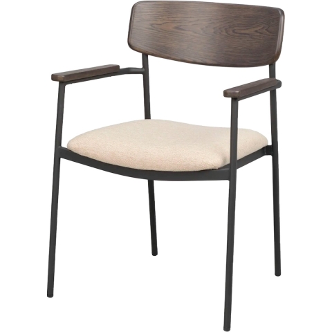 Rowico Home Maymont Houten Eetkamerstoel met Beige Zitvlak -