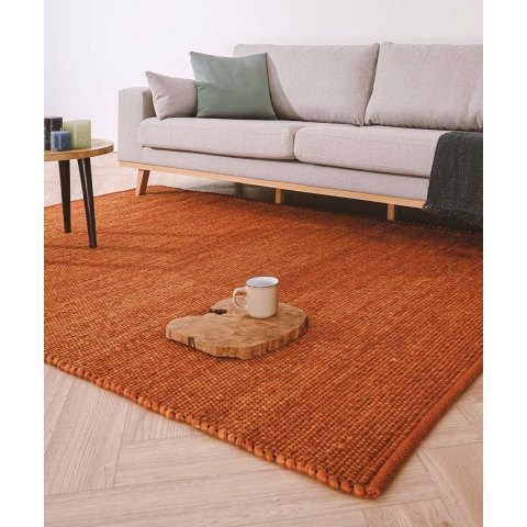 Nordic Weavers Wollen vloerkleed Lett - cognac - 60x120 cm