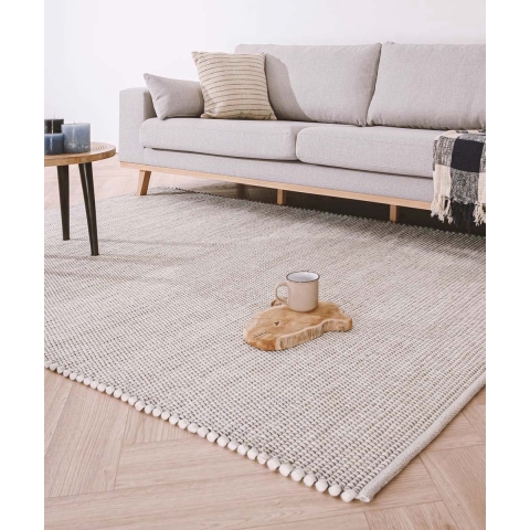 Nordic Weavers Wollen vloerkleed Lett - wit - 90x160 cm