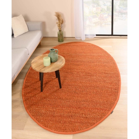 Nordic Weavers Wollen vloerkleed ovaal - Lett cognac - 152x245 cm