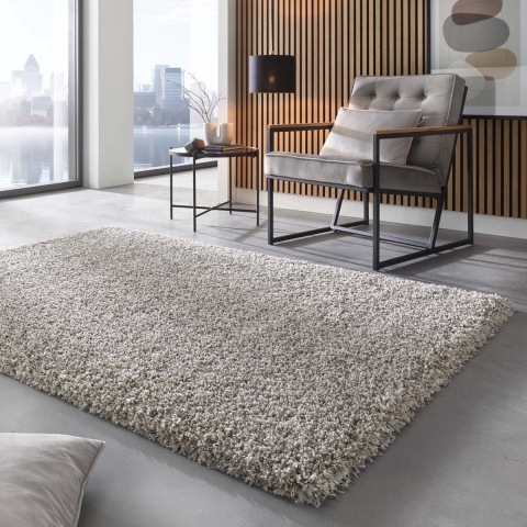 Shaggy Prime Hoogpolig vloerkleed - Shaggy Prime wit|zilver - 80x230