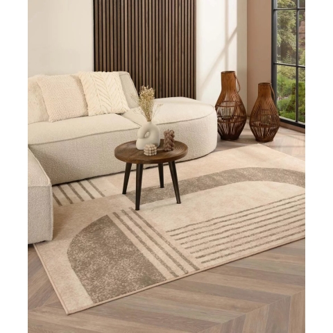 Tapeso Abstract vloerkleed - Ease Echo beige - 200x300 cm