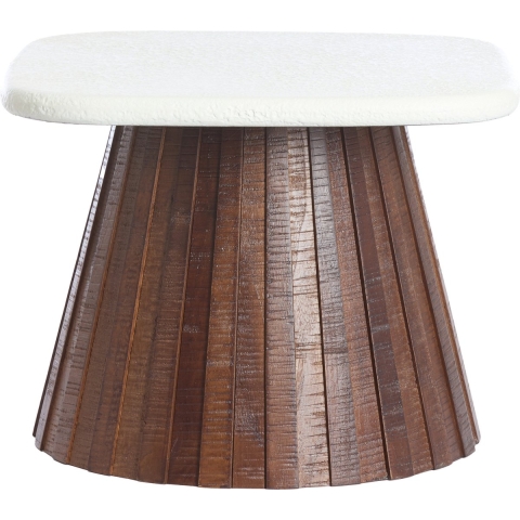 Light&living Bijzettafel 45x45x35 cm OKATO crème+hout bruin