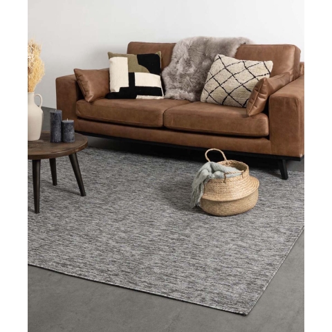 Tapeso Laagpolig vloerkleed Lush - grijs - 140x200 cm