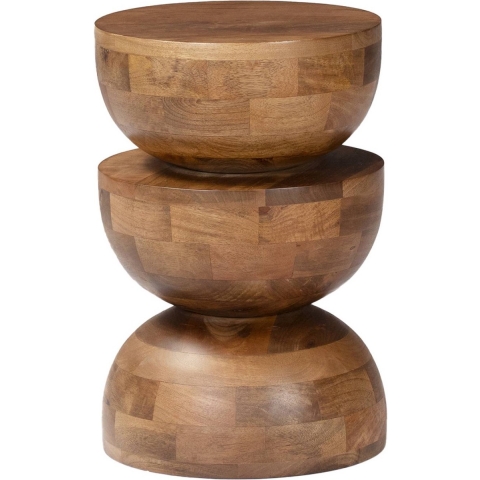 sweeek - Mangohouten bijzettafel, nachtkastje, Ø30xH45cm