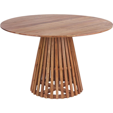 Beliani - MESILLA - Ronde eettafel - Donkerhout - 120 cm - Acaciahout