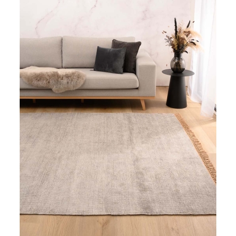 Tapeso Viscose vloerkleed - Gem grijs - 120x170 cm