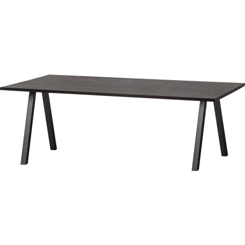 WOOOD Tablo Tafel met 2-stand Poot - Eiken|Metaal - Zwart - 75x220x90