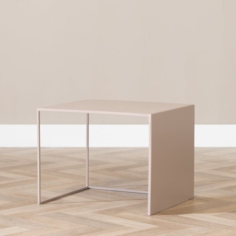 Bronx71 Bijzettafel Bianca metaal taupe 37 cm hoog