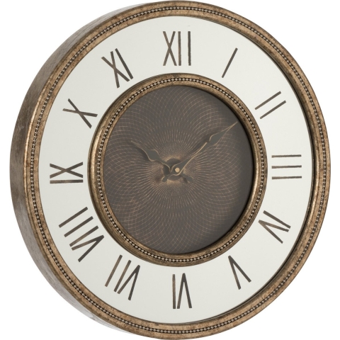 J-Line Romeinse Cijfers klok - hout - goud - Ø 47 cm - LED - S