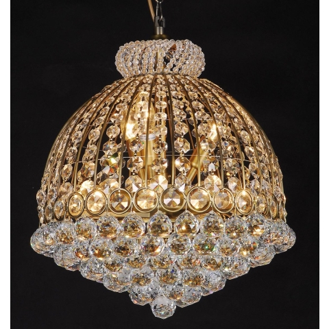 Clayre & Eef Kroonluchter Ø 48x55|180 cm Goudkleurig Ijzer Glas