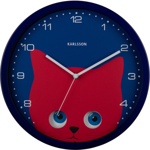Karlsson - Wall Clock Peekaboo Cat