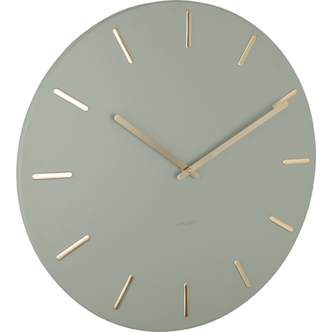 Karlsson - Wandklok Charm - Jungle Groen - Staal - Gouden wijzers