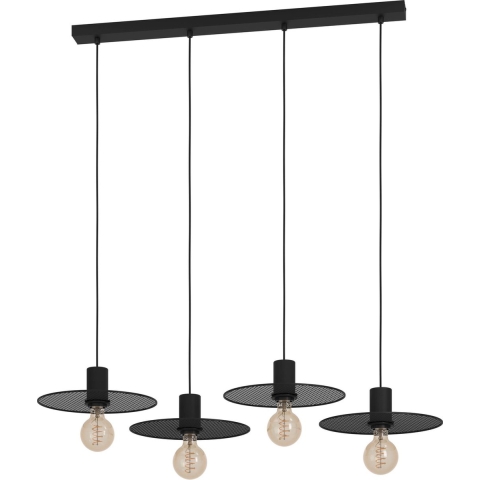 EGLO Ikeston Hanglamp - E27 - 98 cm - Zwart - Staal