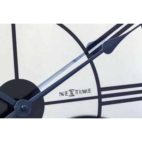 NeXtime -Stille Wandklok- 56cm - Spiegel- Zwart - &apos;Cleopatra mirror&apos;