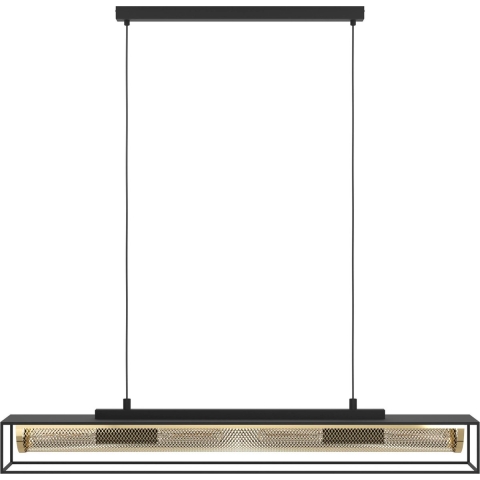 EGLO Nohales Hanglamp - E27 - 112 cm - Zwart|Goud - Staal