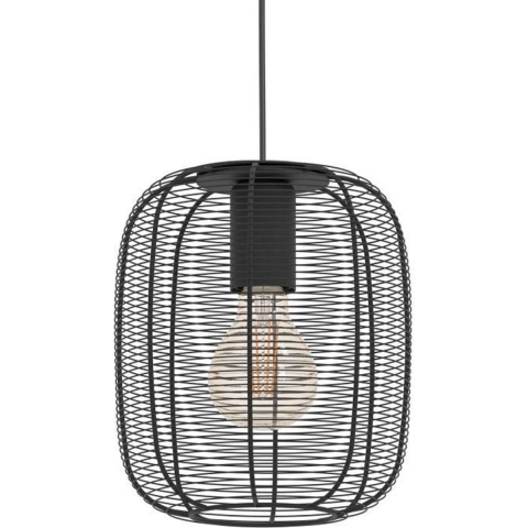 EGLO Rinroe Hanglamp - E27 - Ø 20 cm - 1 lichts - Zwart - Staal