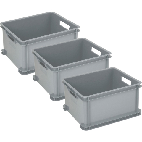 Curver Unibox Classic Opbergbox L - 3x30L - 43x35x23,5cm - Grijs