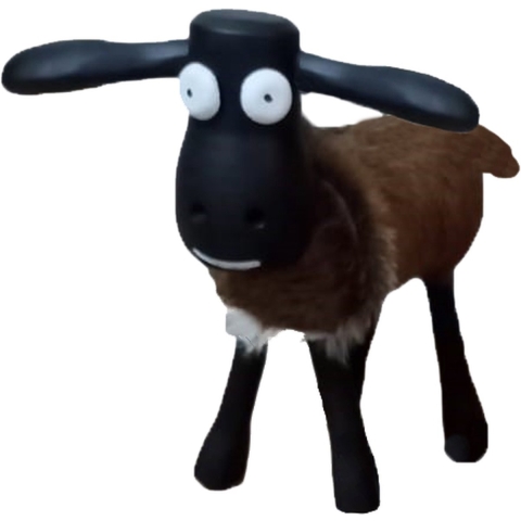 Schaap Shawn klein - 32x14x32 - bruin|zwart - Teak|geitenhuid