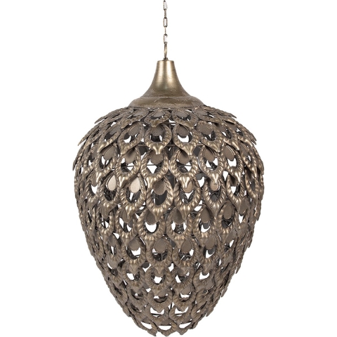 Clayre & Eef Hanglamp Ø 39x59 cm Goudkleurig Grijs Ijzer Hanglamp