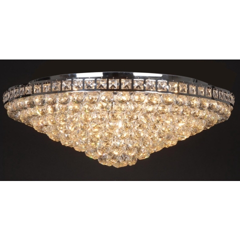 Clayre & Eef Kroonluchter Ø 80x27 cm Transparant Ijzer Glas Hanglamp