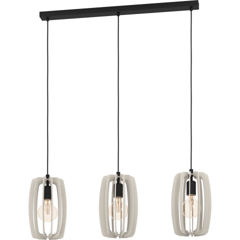 EGLO Bajazzara Hanglamp - E27 - 89 cm - Zwart|Grijs