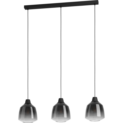 EGLO Sedbergh Hanglamp - E27 - 90 cm - Zwart - Glas