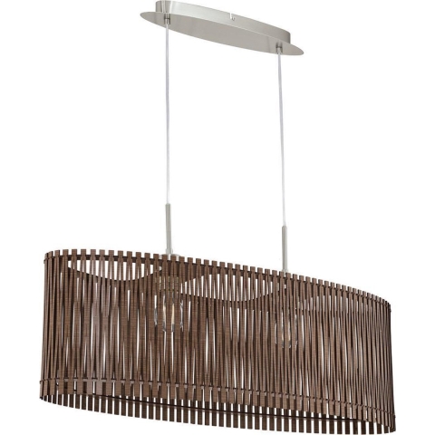 EGLO Sendero - Hanglamp - 2 Lichts - Nikkel-Mat - Donkerbruin