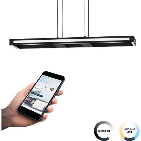 EGLO connect.z Salvilanas-Z Hanglamp - 77 cm - Zwart|Wit - Dimbaar