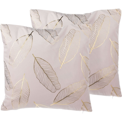 Beliani-FREESIA -Sierkussen set van 2-Roze-45 x 45 cm-Fluweel
