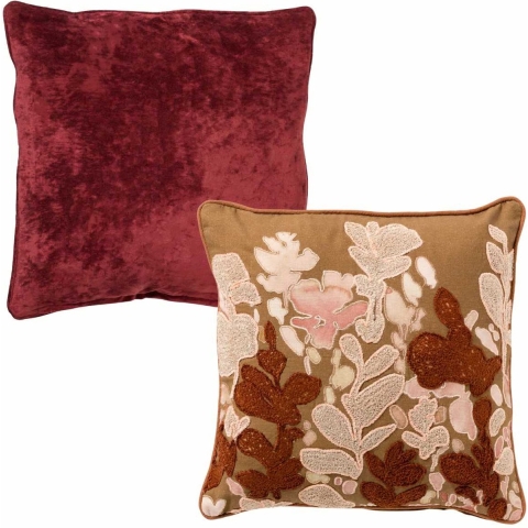 Hoii Sierkussen set van 2 - AUTUMN RED - Merlot - rood - multicolor