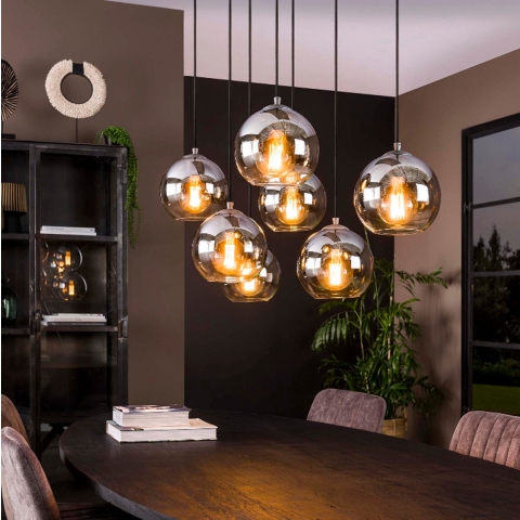 AnLi Style Hanglamp 4+3L bubble shaded