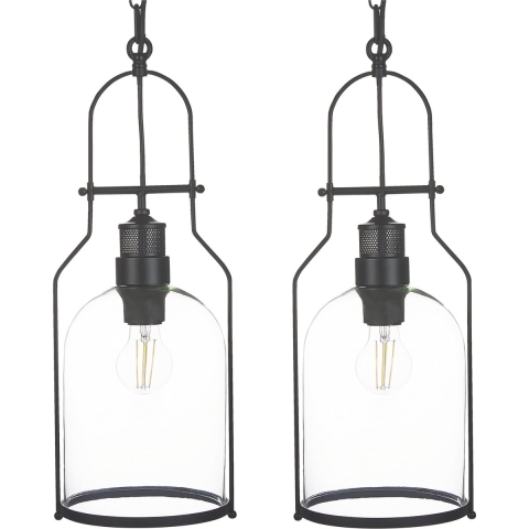 Beliani - BASHILO - Handlamp set van 2 - Zwart - IJzer