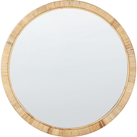 Beliani - ANLEZY - Wandspiegel - Naturel - Rotan