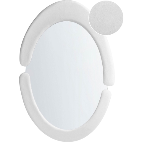 Beliani - MASSAY - Wandspiegel - Wit - Fluweel