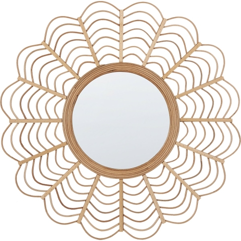 Beliani - TUMBIT - Wandspiegel - Natuurlijk - Bamboehout