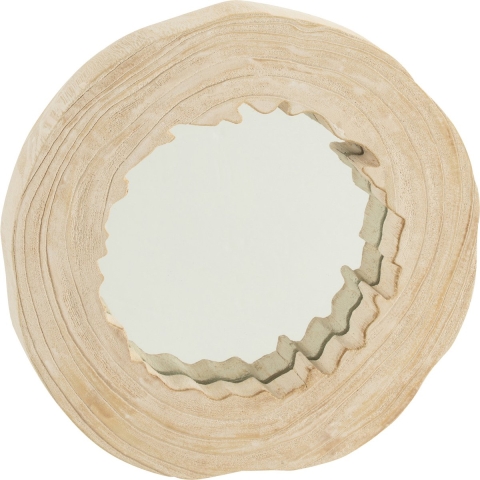 J-Line Spiegel Onregelmatig Hout Wit Large