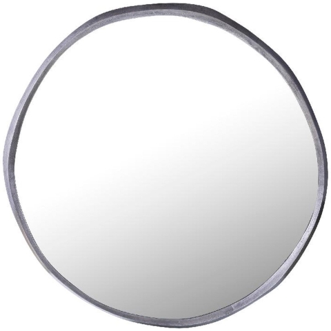 PTMD Limera Black alu round mirror irregular border L