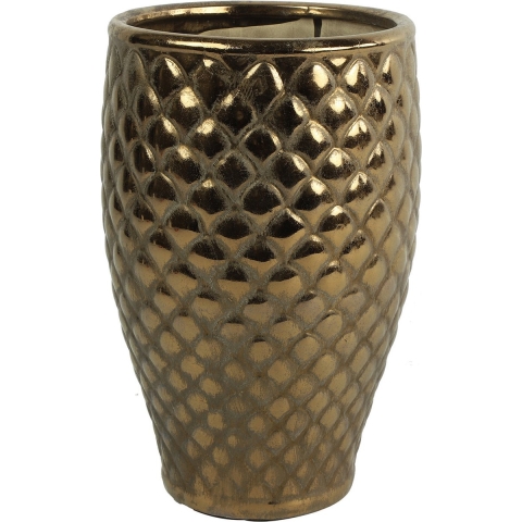 Countryfield Bloemenvaas Eldorado - terracotta - goud - D19 x H30 cm