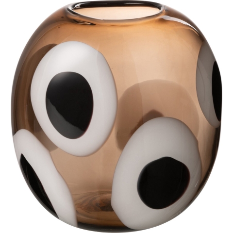 J-Line vaas Izzy - glas - wit|bruin - small