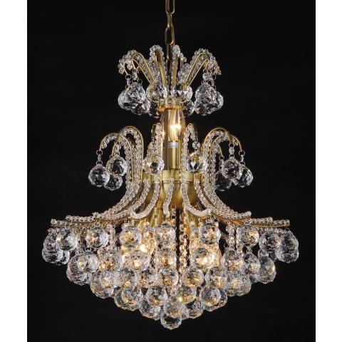 Clayre & Eef Kroonluchter Ø 50x60|180 cm Goudkleurig Ijzer Glas