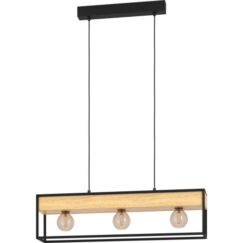 EGLO Libertad 1 Hanglamp - E27 - 76 cm - Zwart|Bruin